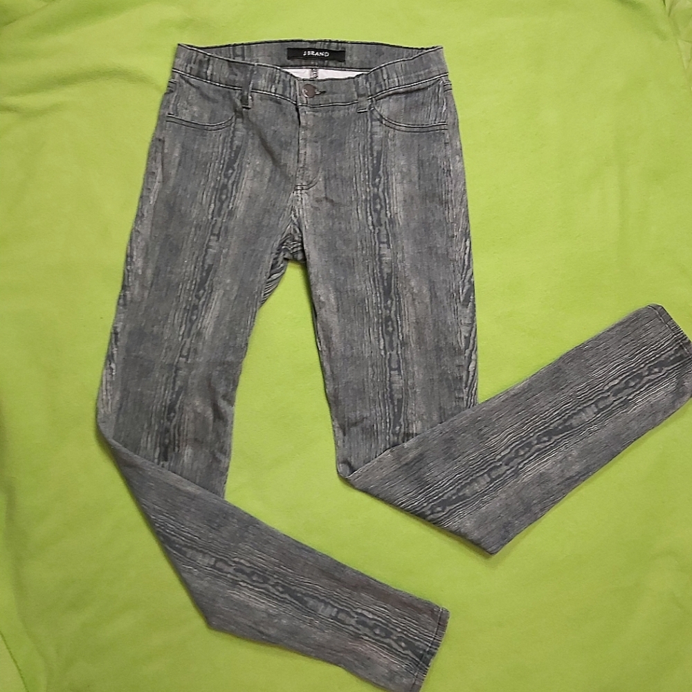 J Brand Super Skinny Wood Grain Jeans Size 26